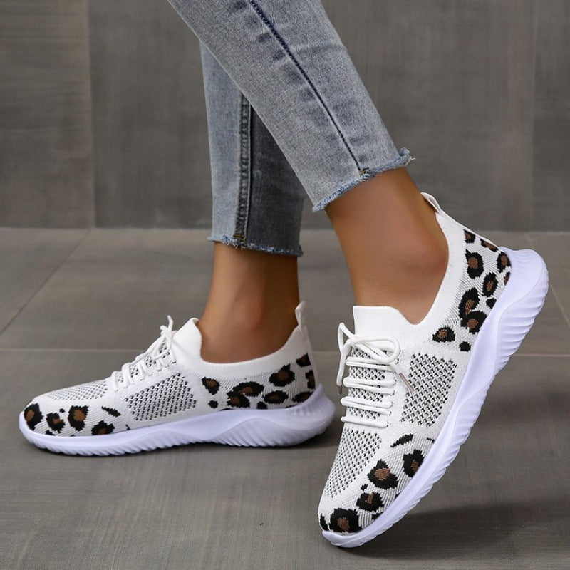 Damen Sneakers mit ergonomischem Mesh-Obermaterial und trendigem Tierprint R&B