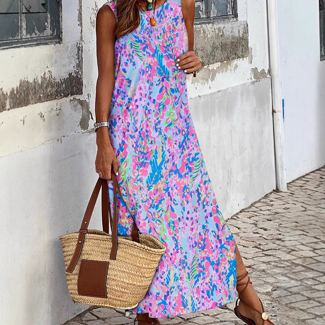 Damen Maxikleid mit luftiger Schnittführung und floralem Muster R&B