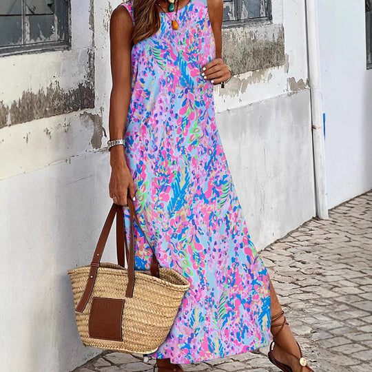 Damen Maxikleid mit luftiger Schnittführung und floralem Muster R&B