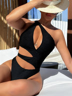 Damen Einseitiger Cut-Out Badeanzug