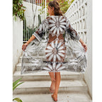 Damen luftiger Häkel-Strandkimono mit filigranen Motiven R&B