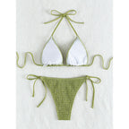 Damen Triangel-Bikini mit gerafftem Design