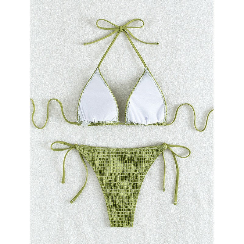 Damen Triangel-Bikini mit gerafftem Design