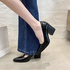 Damen elegante spitze Pumps mit Blockabsatz R&B