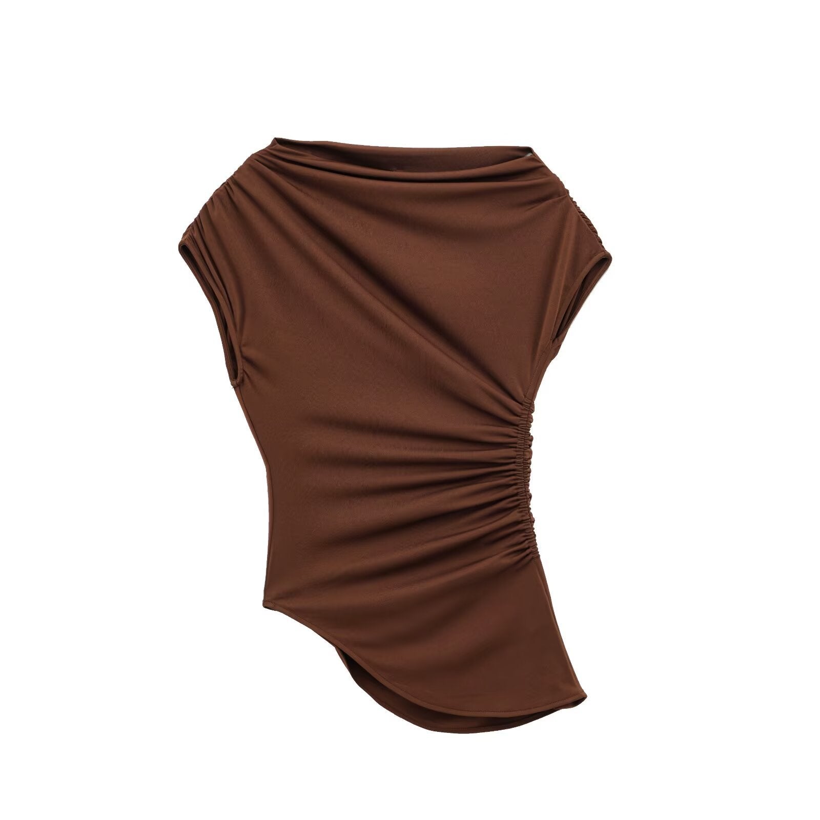 Damen elegantes Oberteil mit asymmetrischem Schnitt und Rüschendetails