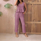 Damen Eleganter Jumpsuit mit modernen Raffungen und lässigem Schnitt R&B