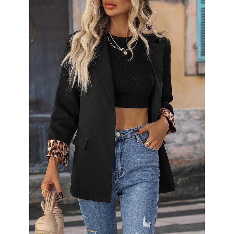 R&B | Blazer Relaxed Passform Atmungsaktiver Stoff Ein Knopf Dekorative Manschetten
