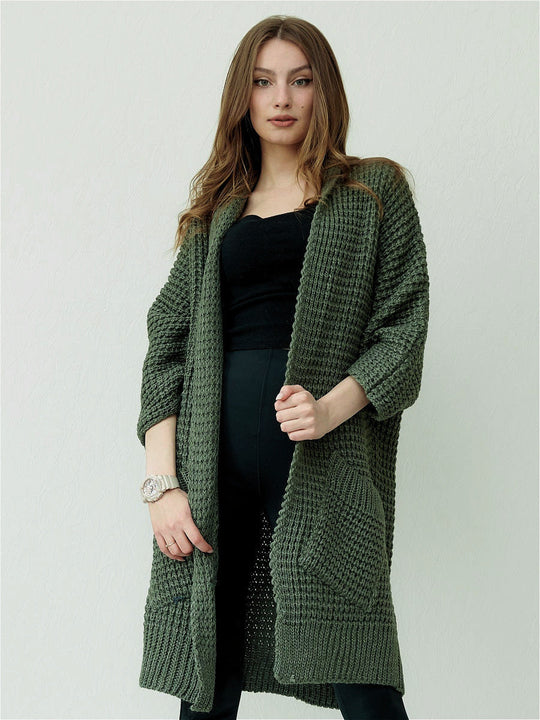 R&B | Strickjacke - Oversized Fit - Offene Vorderseite - Gerippte Kanten - Große Taschen