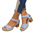 Damen Elegante Sandalen mit Blockabsatz R&B
