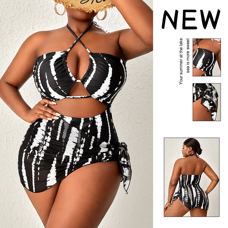 Damen Hochgeschnittener Cut-Out Badeanzug R&B