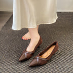 Damen elegante Slingback-Pumps mit spitzem Zehenbereich und modischem Riemchen