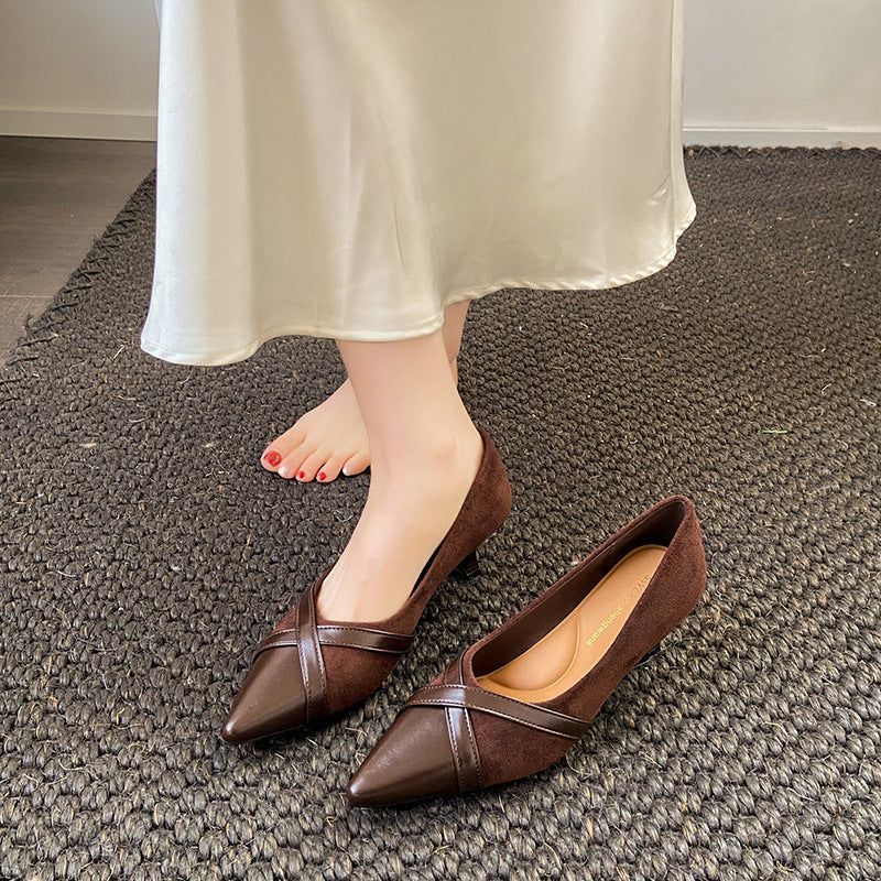 Damen elegante Slingback-Pumps mit spitzem Zehenbereich und modischem Riemchen