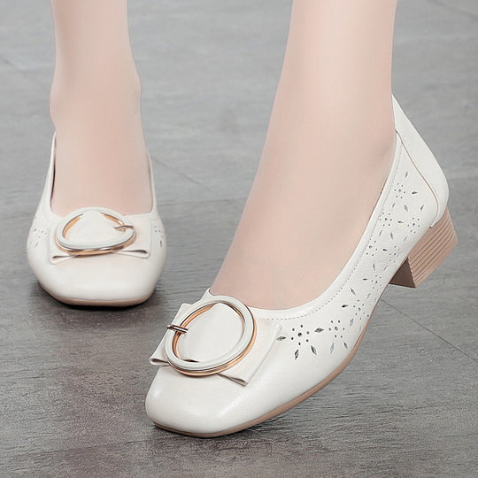Damen Elegante Ballerinas mit modischem Schmuckdetail und komfortablem Absatz R&B