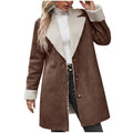 Damen kuscheliger Oversized-Mantel mit schickem Kragen R&B