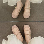 Damen elegante Ballerinas mit modischer Schnallenverzierung R&B