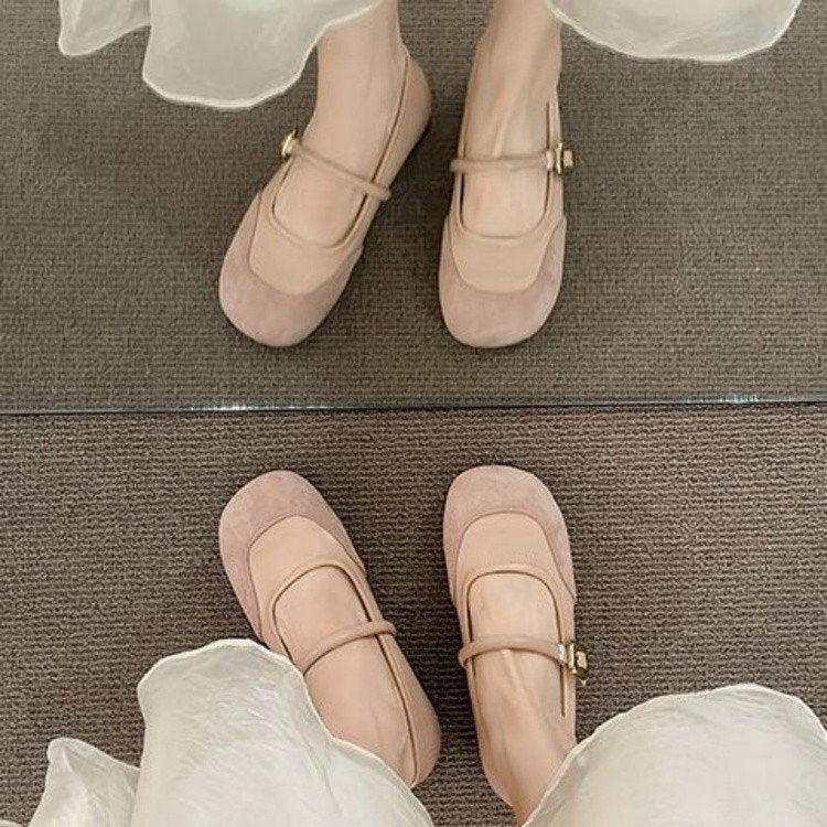 Damen elegante Ballerinas mit modischer Schnallenverzierung R&B