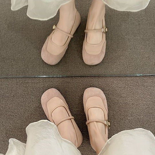 Damen elegante Ballerinas mit modischer Schnallenverzierung R&B