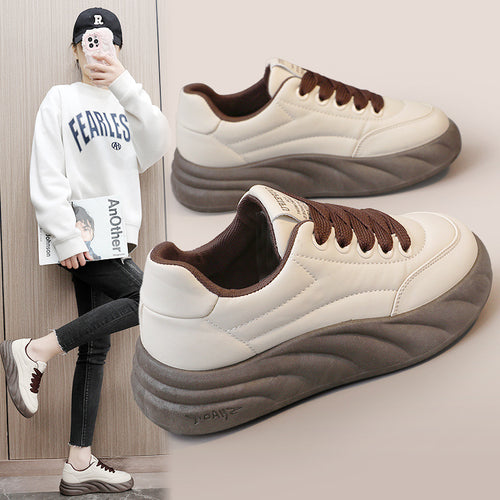 Damen modische Plateausneakers mit ergonomischer Dämpfung und atmungsaktiver Oberflächenstruktur R&B