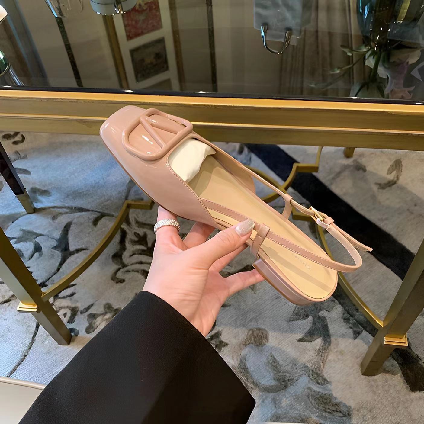 Damen Slingback-Schuhe mit modischer Schnalle und komfortablem Blockabsatz R&B