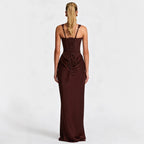 Damen Elegantes und figurbetontes Abendkleid mit vollständig gefüttertem Rock EB