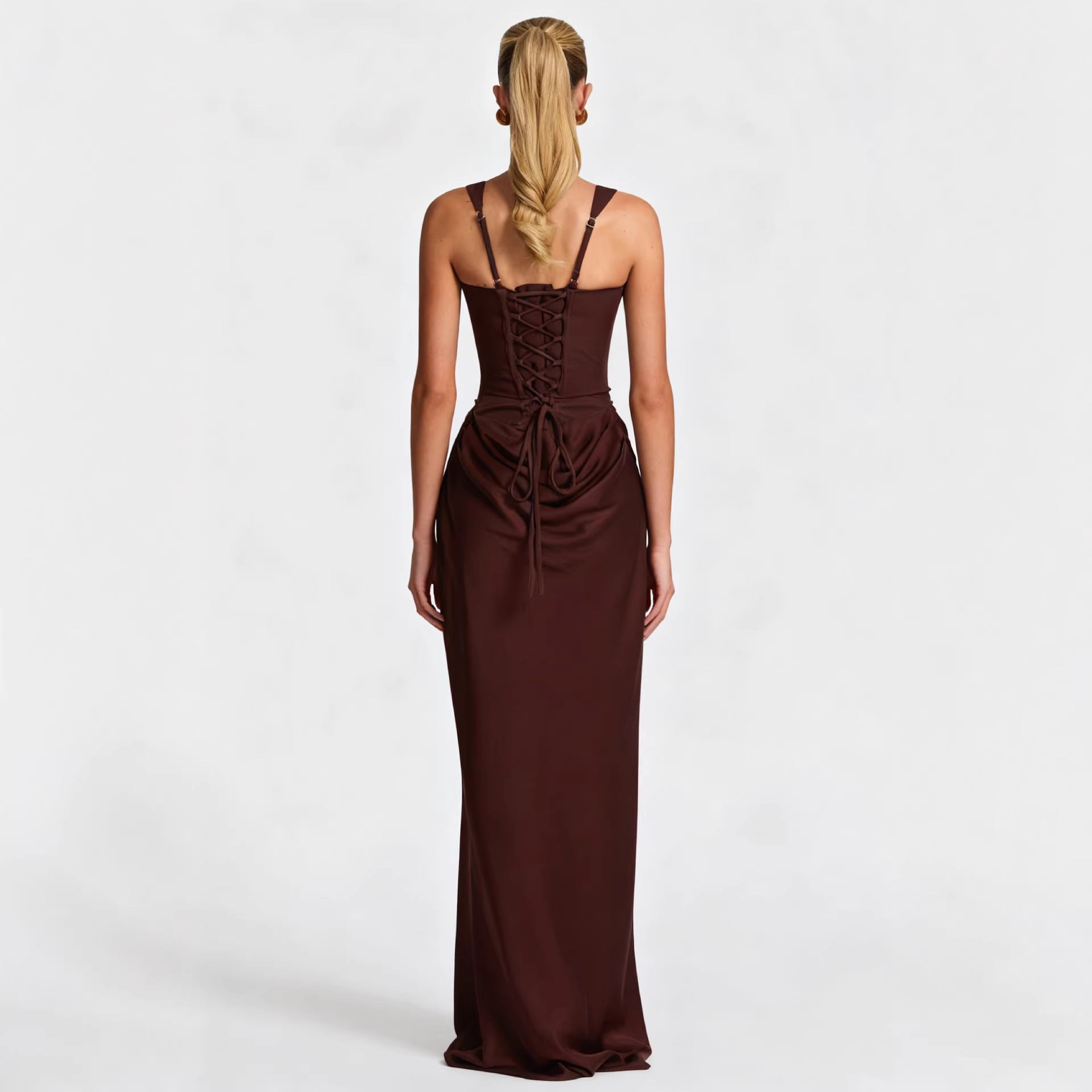 Damen Elegantes und figurbetontes Abendkleid mit vollständig gefüttertem Rock EB