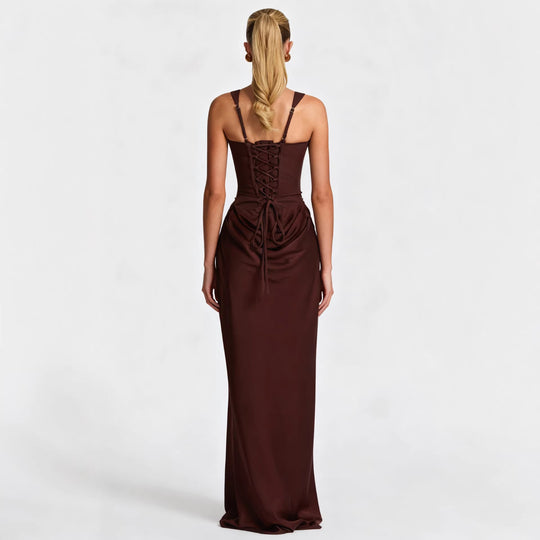 Damen Elegantes und figurbetontes Abendkleid mit vollständig gefüttertem Rock R&B