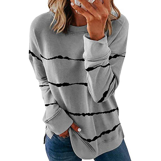 Damen Freizeit Sweatshirt mit modernen Streifen R&B