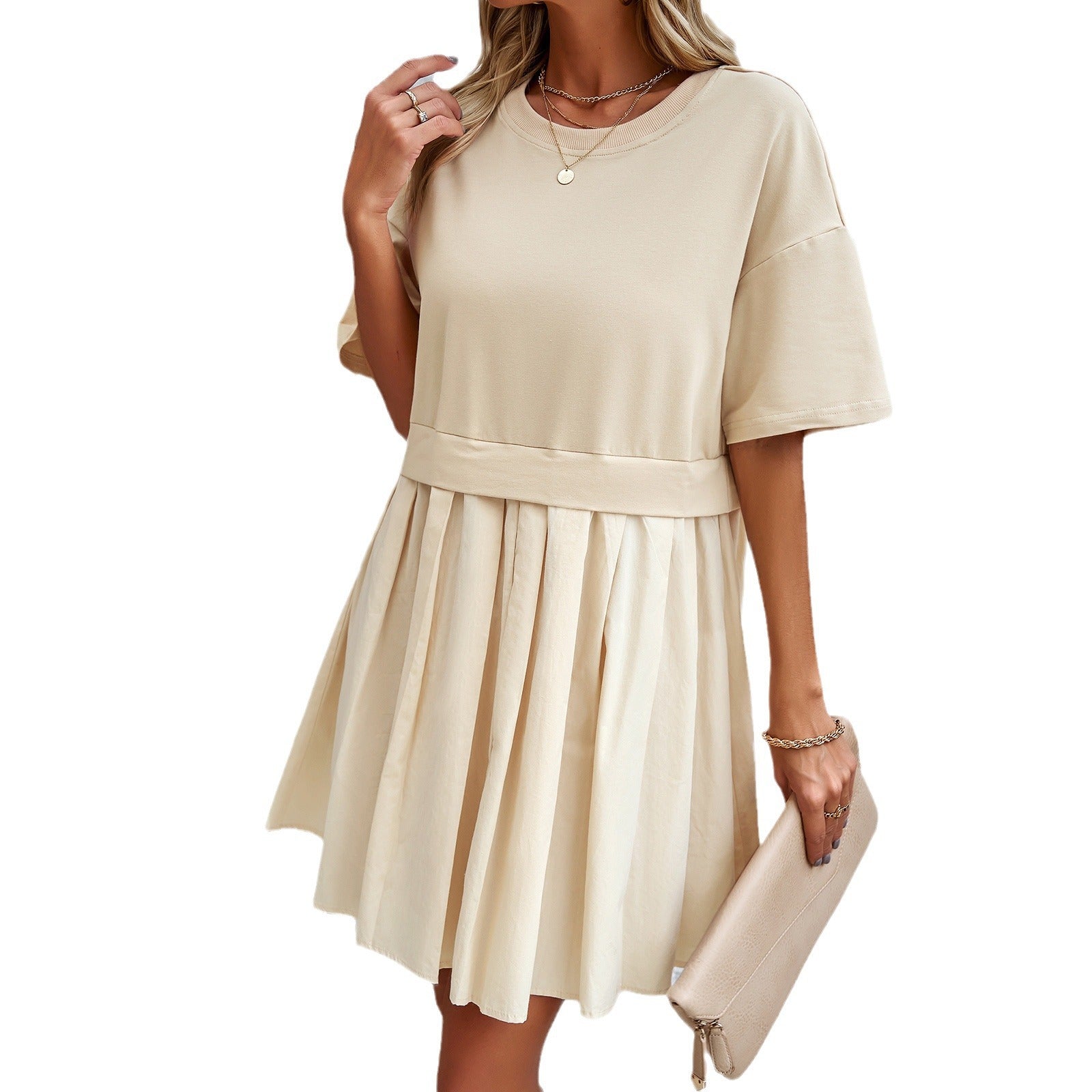 Damen Freizeitkleid mit einem eleganten, plissierten Rock R&B