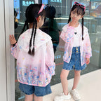Damen nan leichte transparente Regenjacke für Mädchen mit Kapuze und verspieltem Cartoon-Print R&B