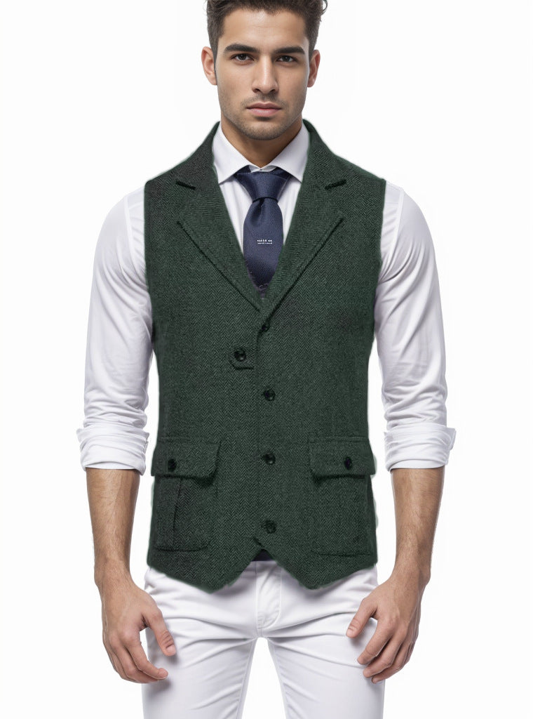 Herren elegante Weste im Hahnentrittmuster R&B