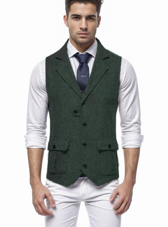 Herren elegante Weste im Hahnentrittmuster R&B