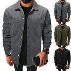 Herren Freizeit-Jacke aus strukturiertem Samt mit praktischen Brusttaschen R&B
