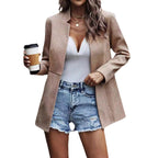 Damen modischer gesteppter Blazer mit lässigem Schnitt und eleganter Kragenform R&B