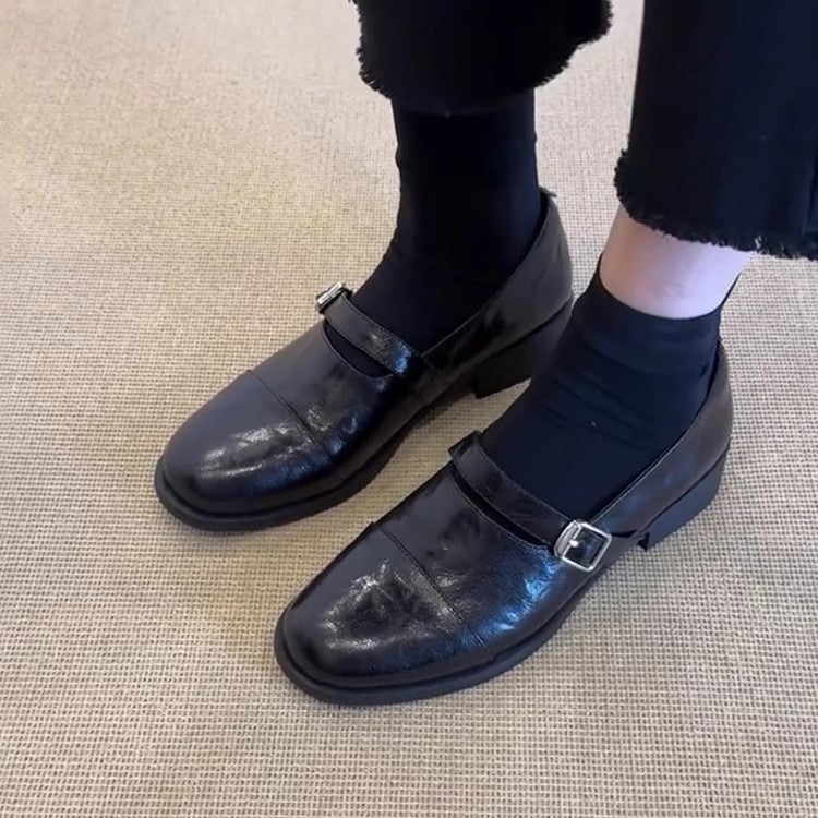 Damen Elegante Loafers mit dekorativem Schnallenverschluss