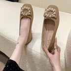 Damen Schicke Ballerinas mit Perlenschmuck R&B