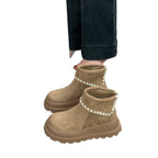 Damen bequeme Winterstiefel mit modischem Kragenabschluss R&B