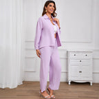 Damen Zweiteiliges Set aus leichter Bluse und weiter Hose im eleganten Design R&B