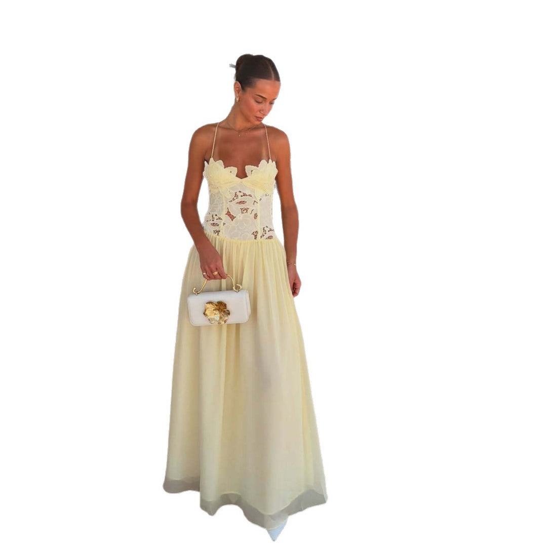Damen Elegantes Blumendesign Kleid R&B