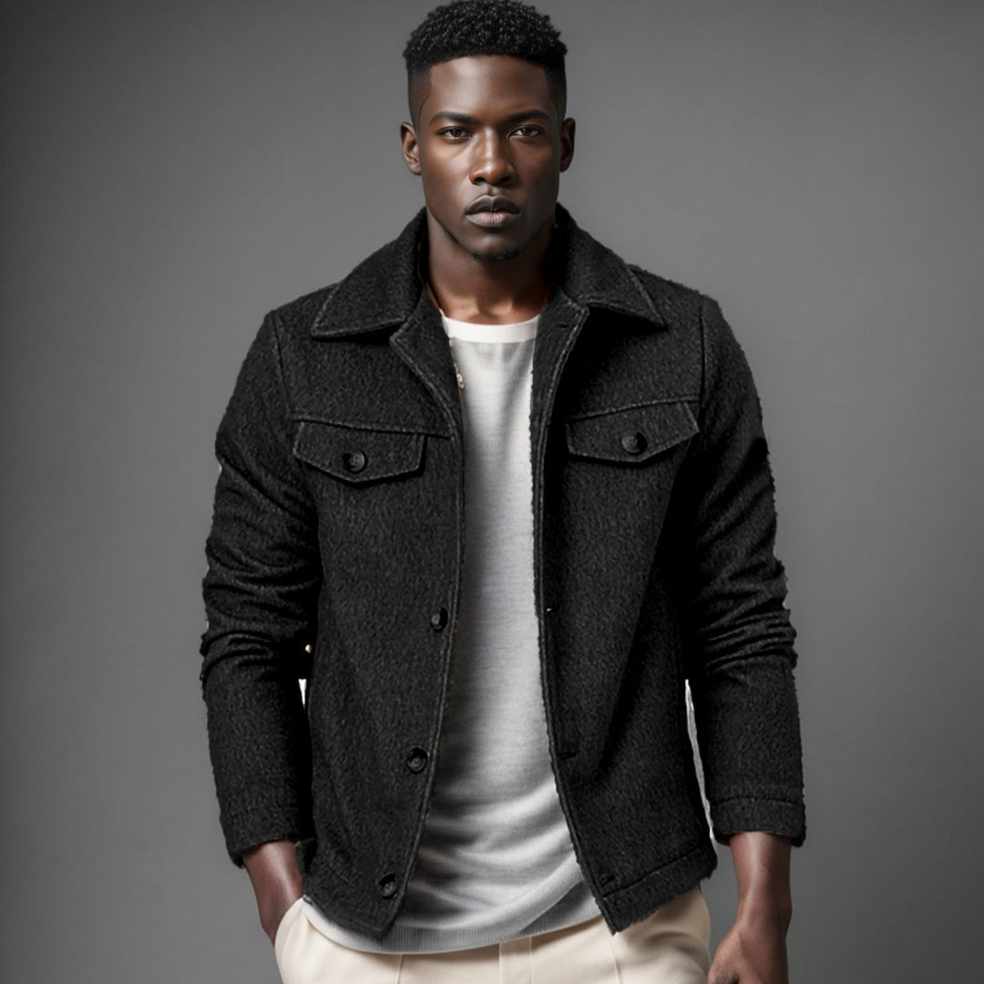 Herren Trendige Boucle-Jacke R&B
