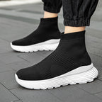 Damen nan nahtloser Strick-Freizeitsneaker mit sockenkragen und stoßdämpfender Profilsohle R&B