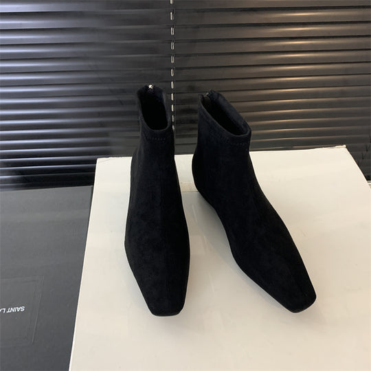 Damen elegante Stiefeletten mit modischer spitz zulaufender Form und bequemem Blockabsatz R&B