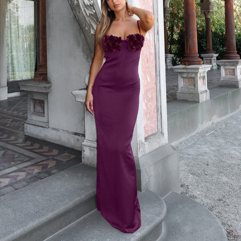 Damen Figurnahes Abendkleid mit floralem Detail und schulterfreien Trägern R&B