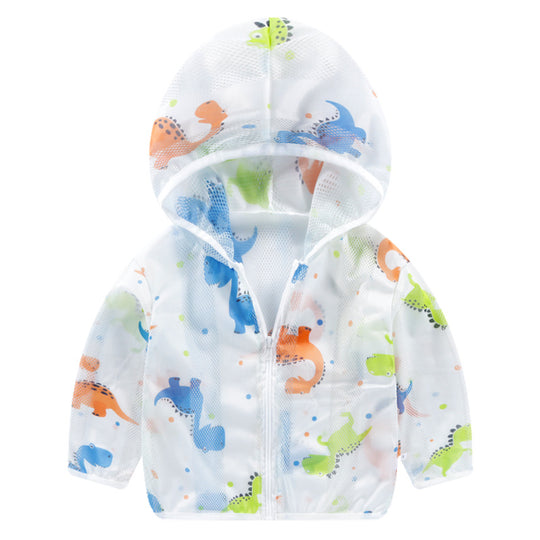 Unisex nan leichtgewicht atmungsaktive Kapuzenjacke für Babys und Kleinkinder mit Mesh-Sonnenschutz und Cartoon-Hasenmotiv R&B