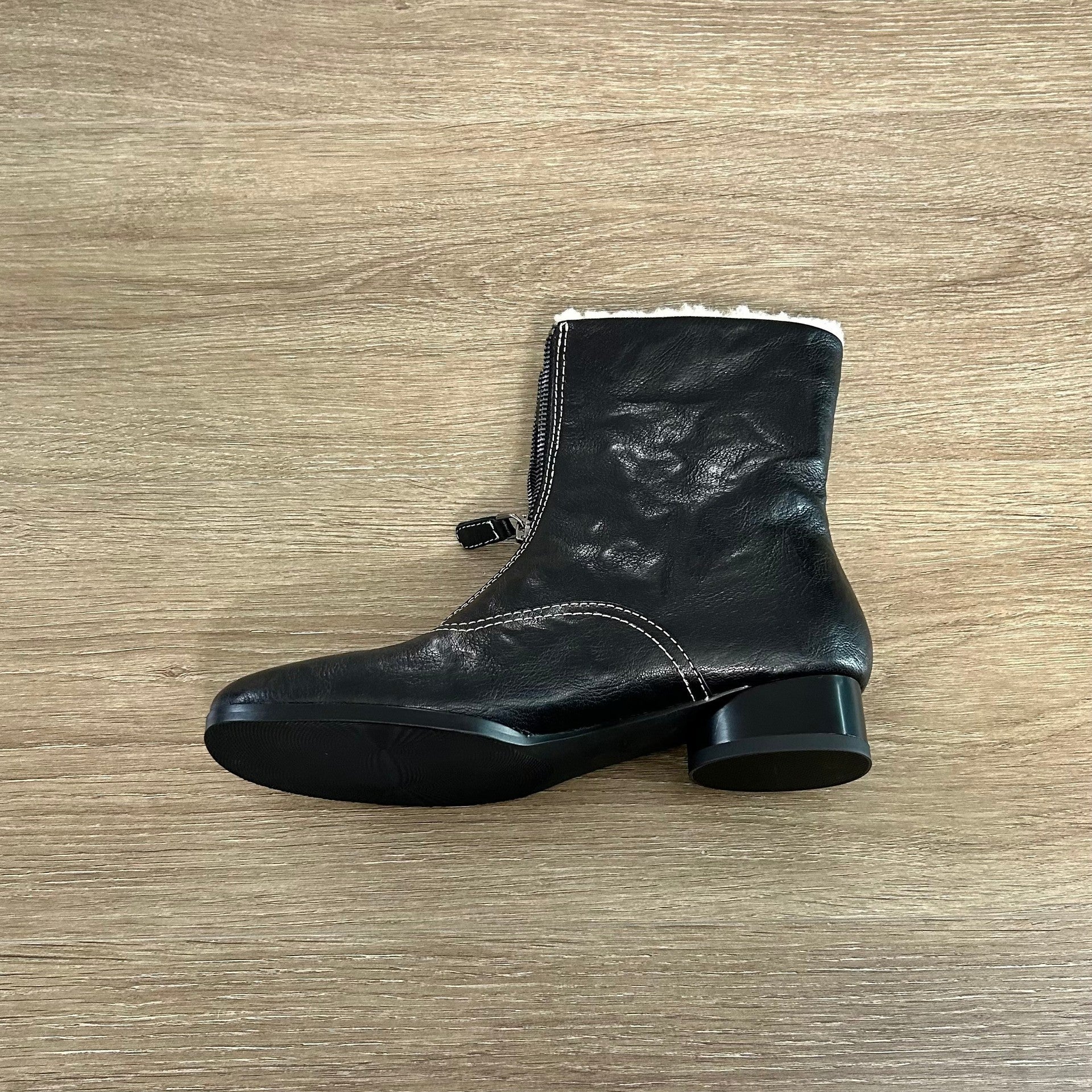 Damen gefütterte Winterstiefel mit modischem Reißverschluss und kuscheligem Kragen R&B