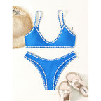 Damen Bikini-Set mit raffiniertem geometrischem Schnitt und verstellbaren Trägern R&B