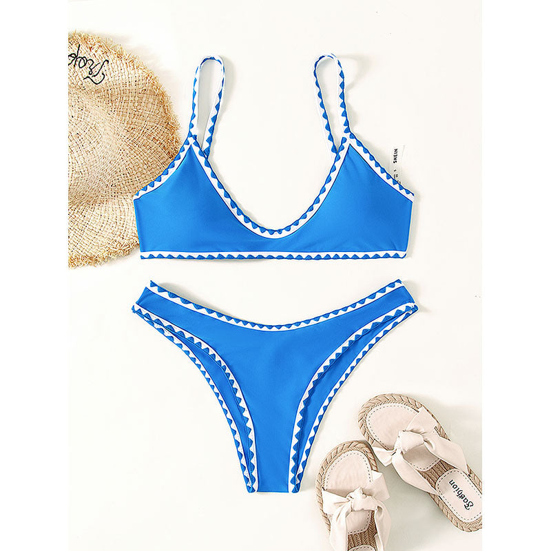 Damen Bikini-Set mit raffiniertem geometrischem Schnitt und verstellbaren Trägern R&B