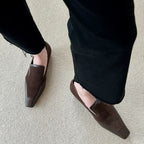 Damen Modische Loafer aus hochwertigem Leder mit elastischem Einschlupf R&B