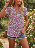 Damen Luftiges Blusenshirt mit elegantem floralem Design und verspielt geschnittenen Ärmeln R&B