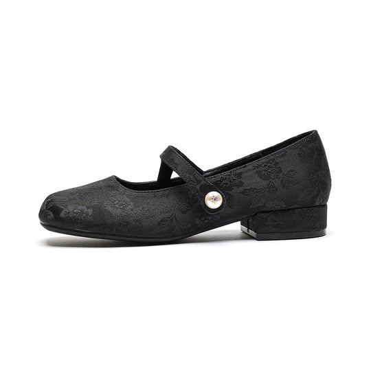 Damen elegante Ballerinas mit verstellbarem Riemchen und Blütenmuster R&B
