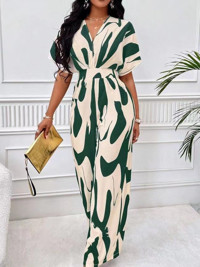 Damen Eleganter Jumpsuit mit weit geschnittenem Bein und raffiniertem Design R&B